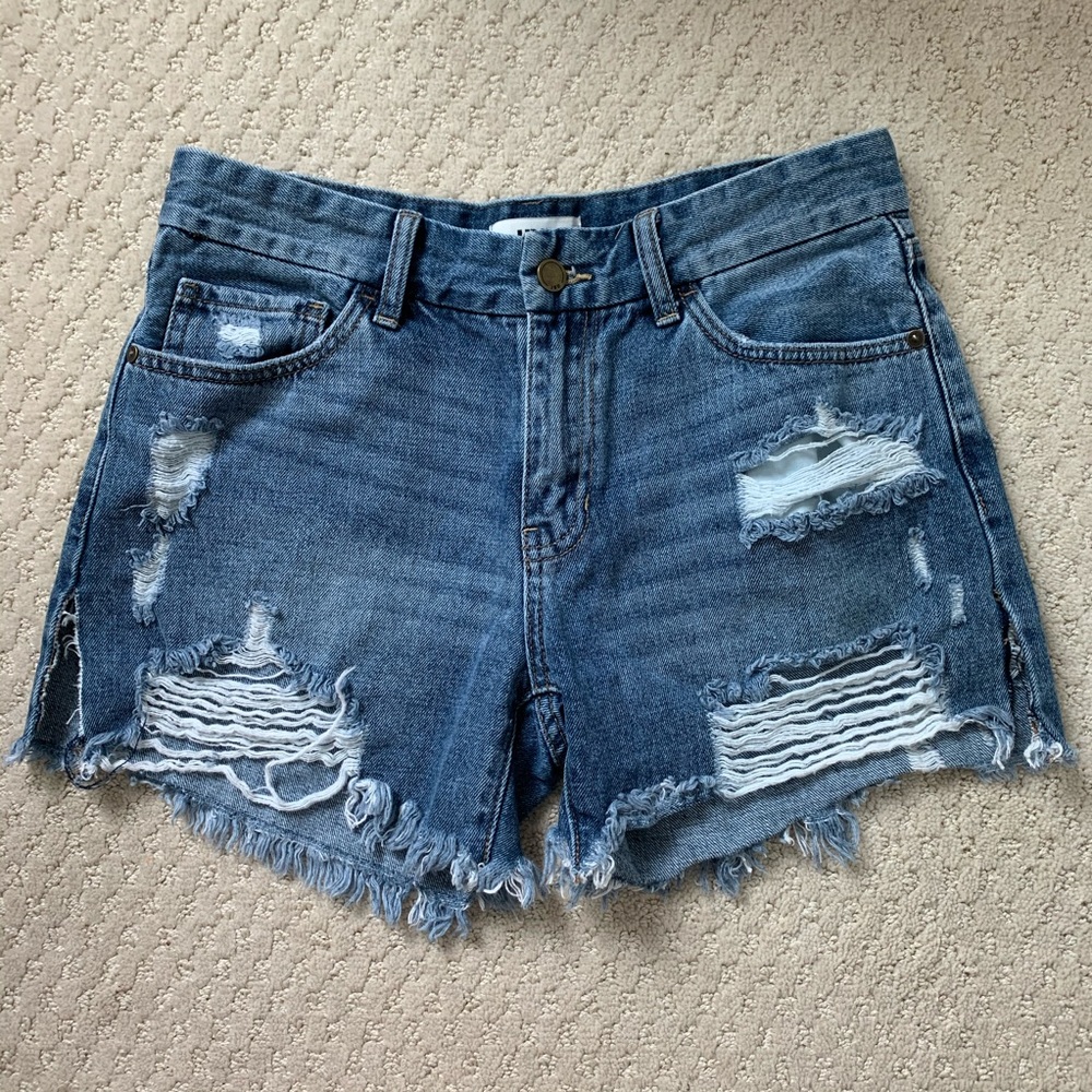 Distressed JBD Denim Shorts M